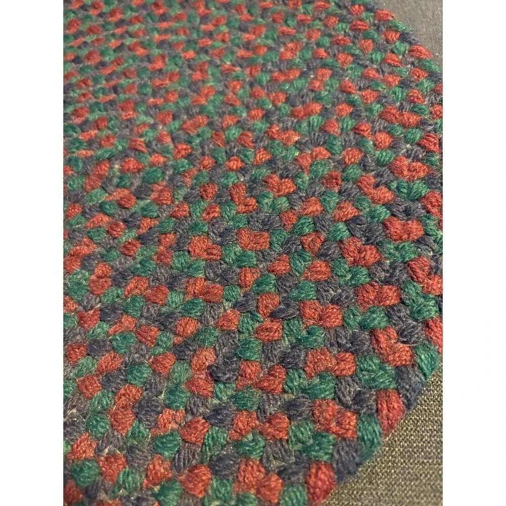 Primitive vtg cottagecore braided rug style placemats 5 chair pads country